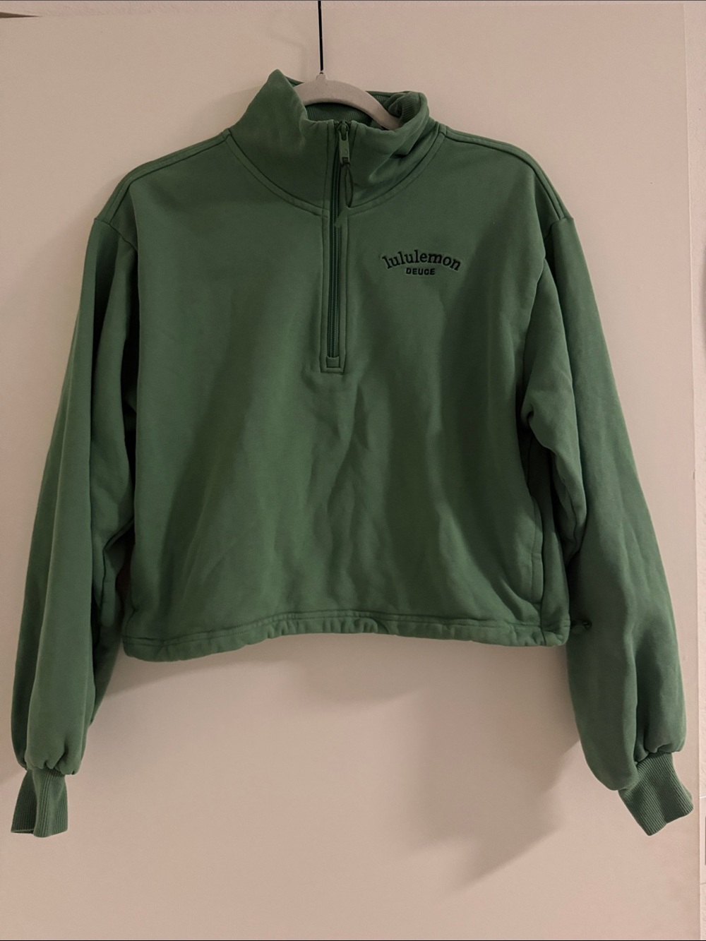 lululemon athletica Olive Green Quarter-Zip Crop Pullover